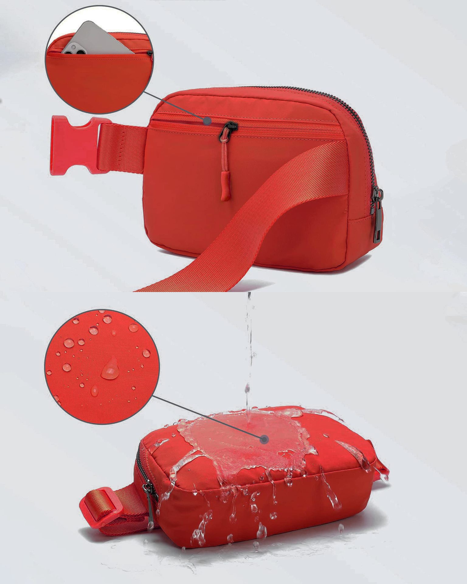 Women's with adjustable waistband, fashionable running and hiking waist bag_voghion.com