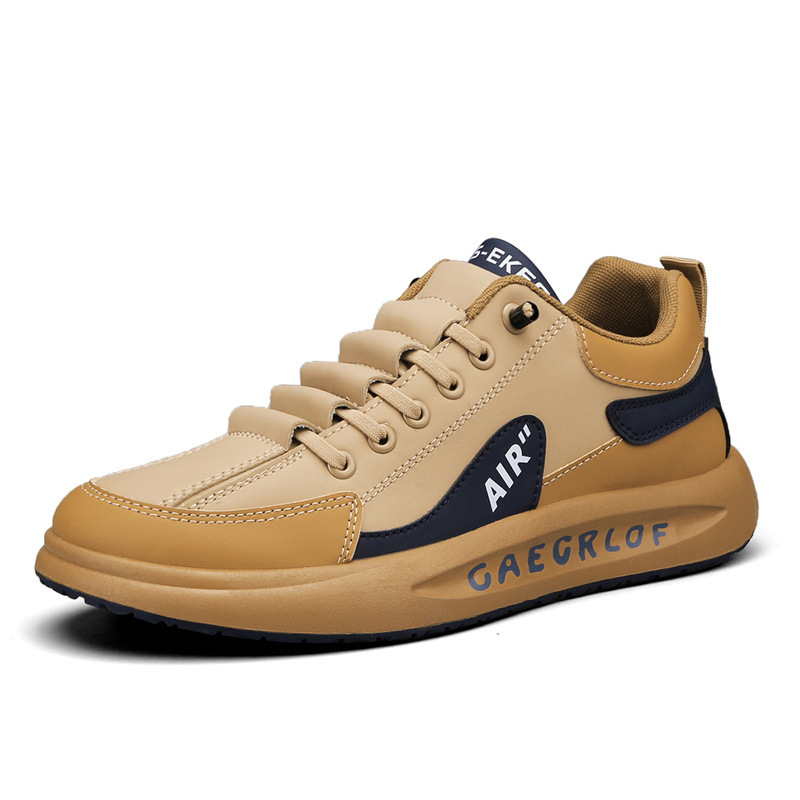 Hombres de primavera nueva slip-on casual color a juego versátil argan zapatilla de deporte de fondo grueso resistente al desgaste antideslizante estudiante zapatos