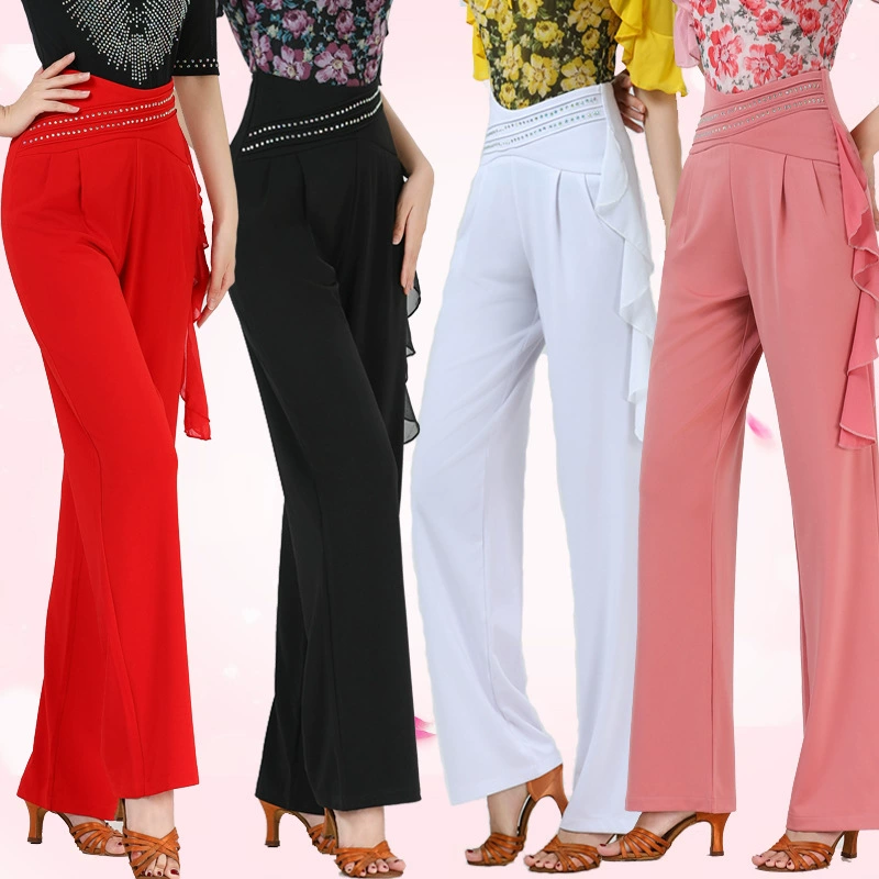 Женские танцевальные брюки с высокой талией Modern Dance Fancial Dance Langet прямые брюки Get Ba Water Dance Шоу Брюки Four Season