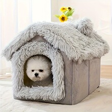 O 45367 Fluffy Snow House Pet Bed ѩ�q����C �羳����