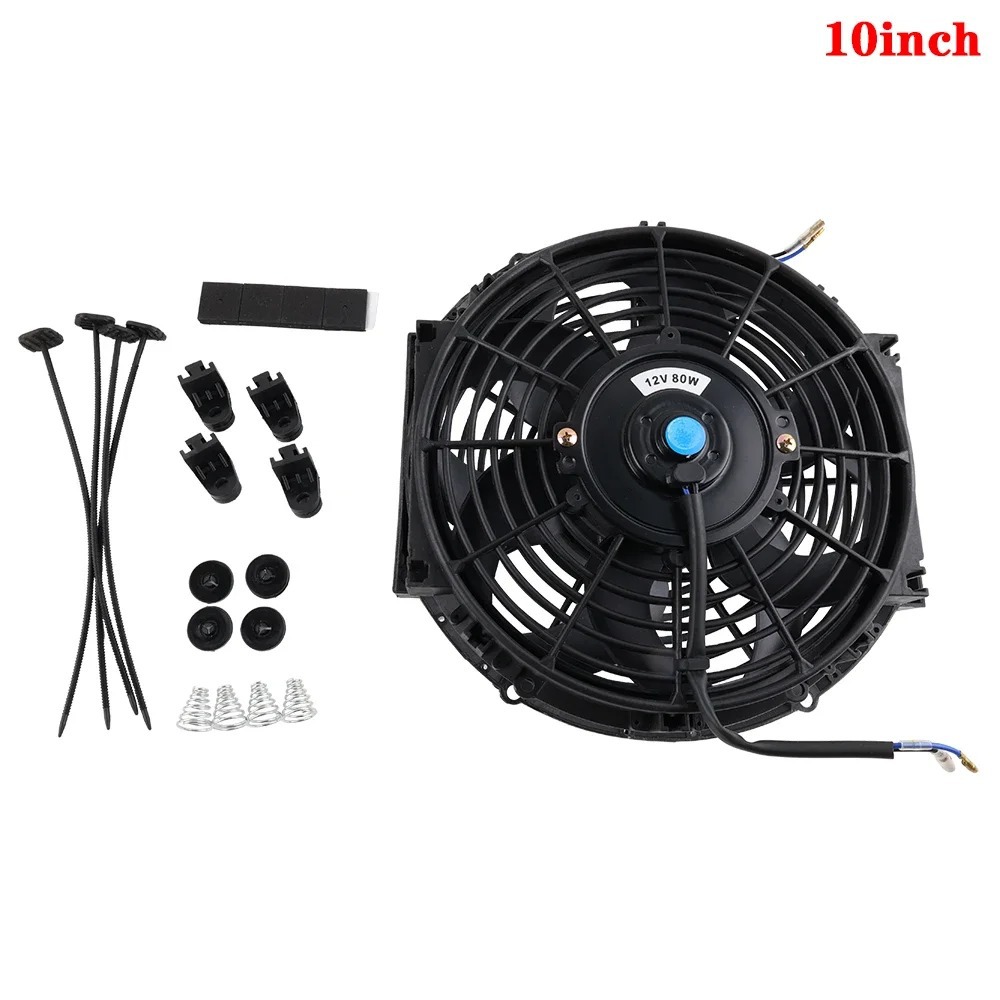 Cross-Border Auto Parts Factory Other Cooling Modification Fan Universal DIY 10 12 Inches 12V 80W 90W