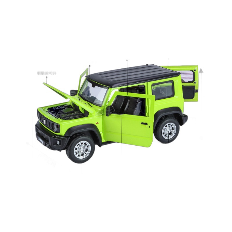 Modelo de coche de aleación Qiyi 1:24 Suzuki Jimny todoterreno con sonido y luz, modelo de efecto de sonido de coche de juguete