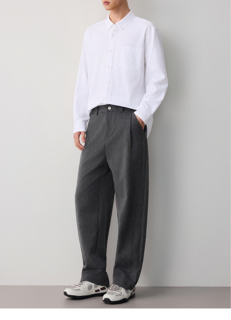 Áo sơ mi nam dài tay cotton trơn phong cách công sở — màu xanh nhạt chi tiết 27