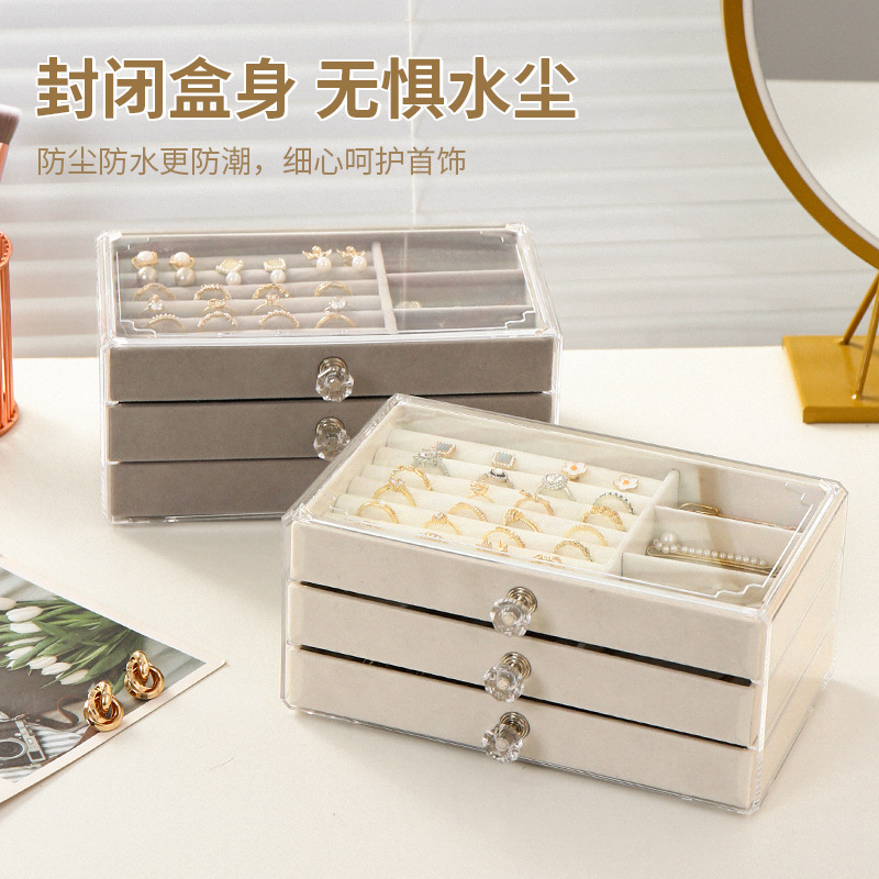 ハイエンドの絶妙なポータブル大容量イヤリング、イヤリング、リング、ジュエリーブレスレット、ハンドジュエリー収納ボックス|undefined