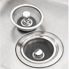 キッチンシンクのゴミフィルター、洗い桶用ステンレス製排水網、排水溝詰まり防止、排水口付き