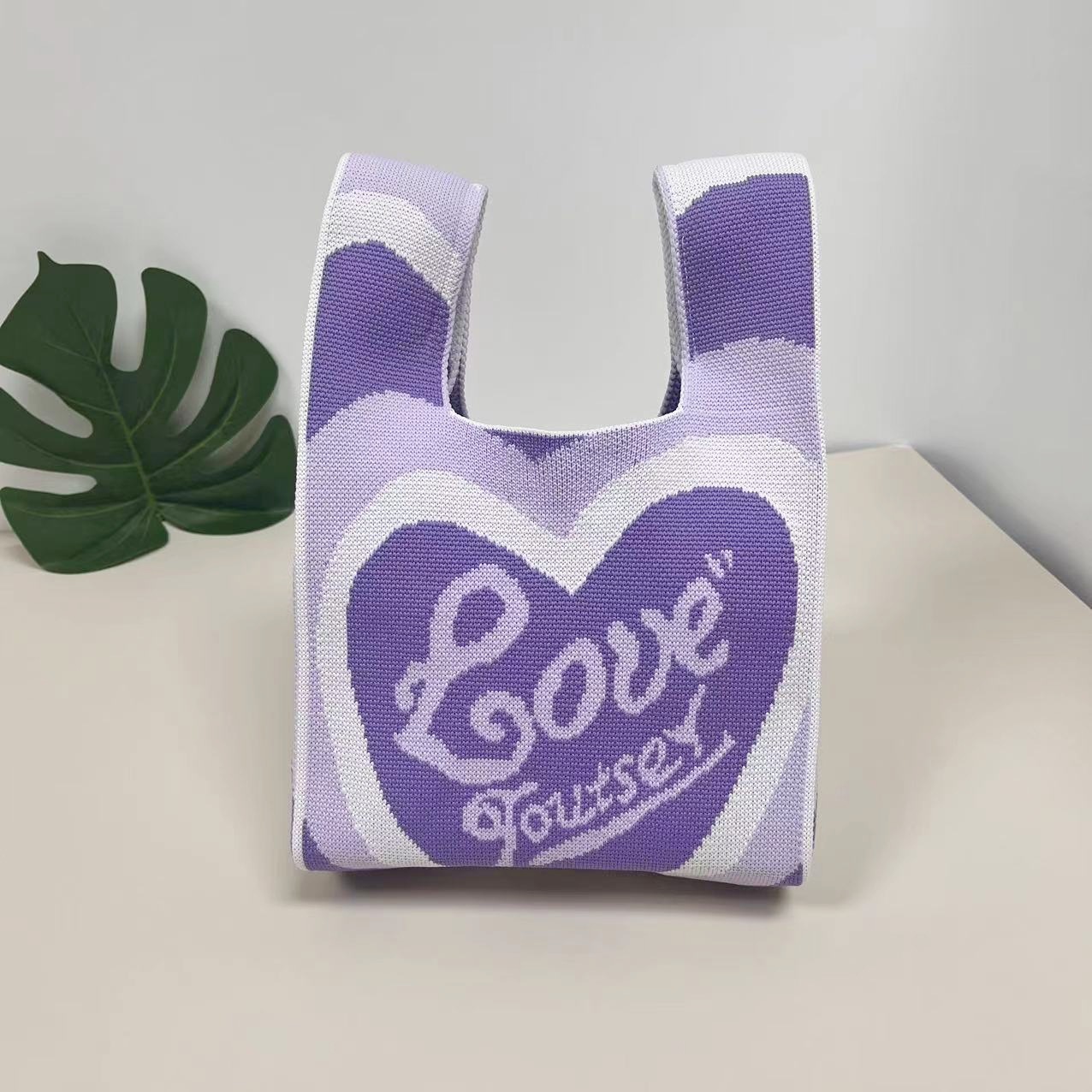 Bolso de mano tejido para embalaje de regalos, bolso tejido con múltiples patrones, estilo ins, bolso tejido para mujer, mini versátil.