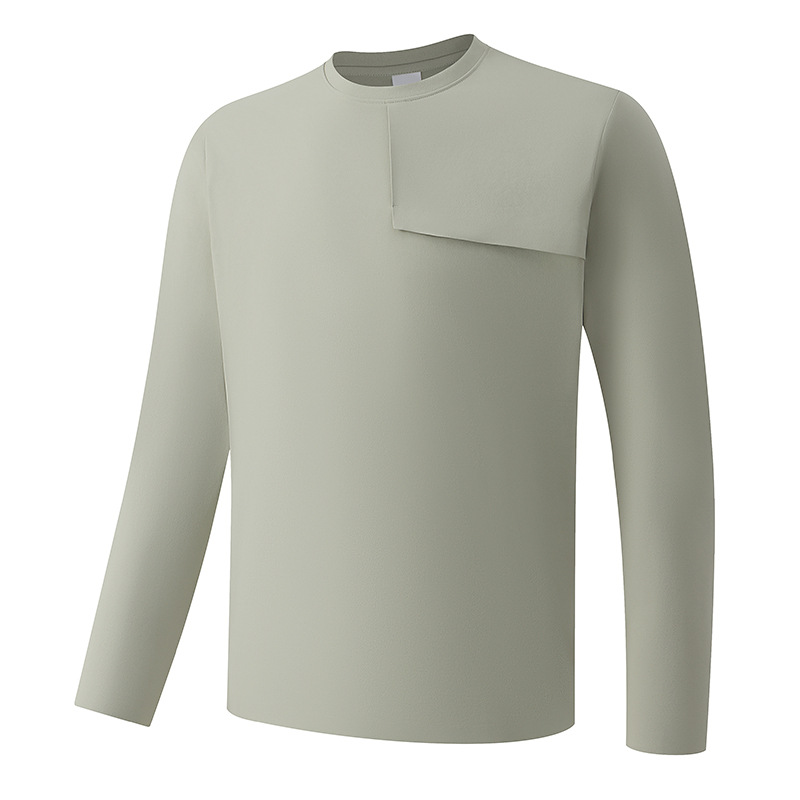 Super fábrica personalizada etiquetado procesamiento de comercio exterior ropa de hombre al aire libre transpiración deportiva de secado rápido camiseta de manga larga