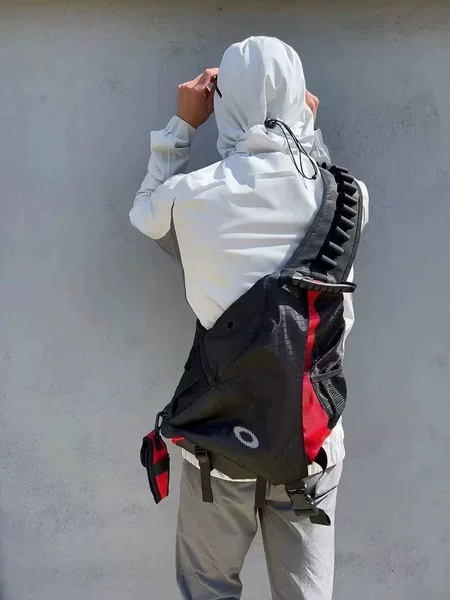 Heavy Industry! Vintagex O Letter Bow and Arrow Bag Single Shoulder Functional Style Kiko Outdoor Travel Sports Backpack Trendy Men