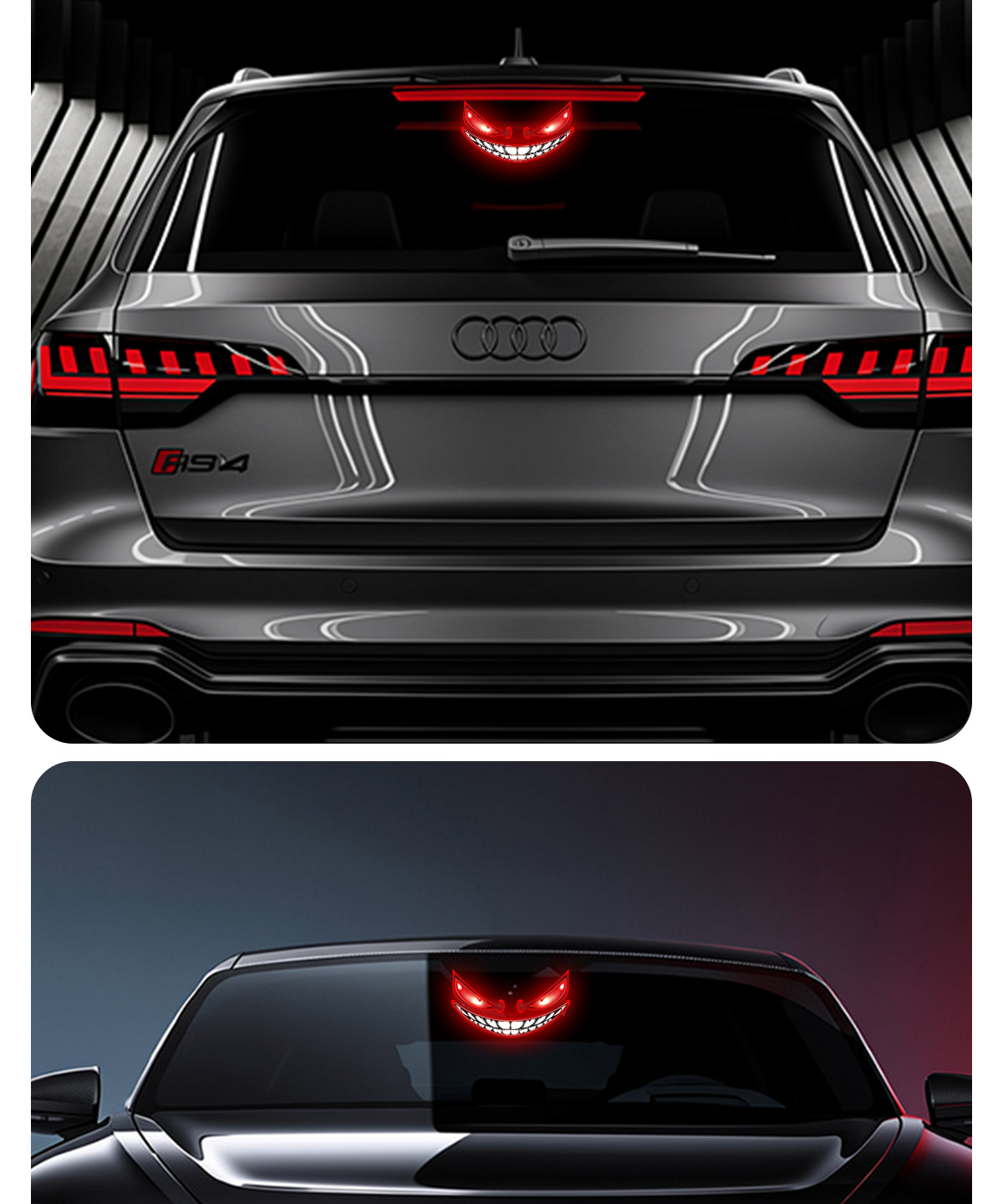 Cross-border automotive dynamic evil eye solar-powered LED warning light for trucks and vans