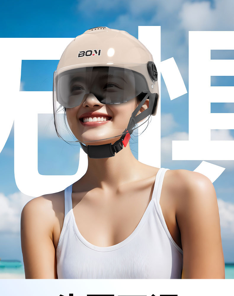 New National Standard Certified Double-Mirror Electric Motorcycle Helmet for Women and Men Battery Car Half Helmet Summer Sun Protection Safety Helmet