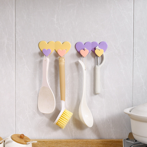 New Insteresting Style Home Wall Mount Adhesive Storage Hook, Bathroom Phone Stand without Drilling, Love Hook