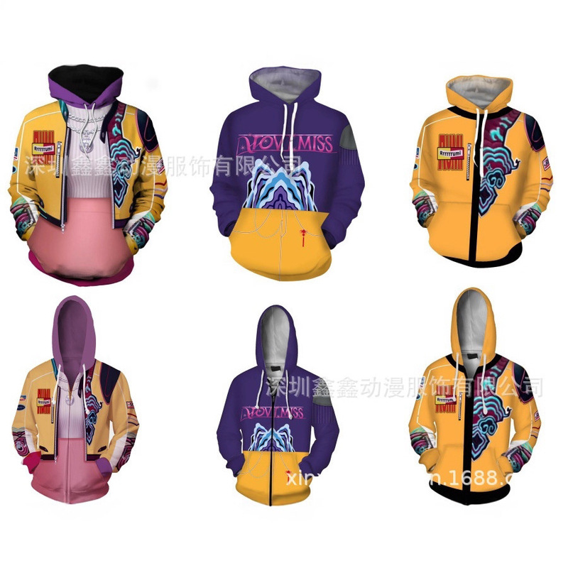 Cross-Border New Product Korean Wave Girl Group K-Pop Demon Hunter Girl Group Cosplay Outfit Lumi Cosplay Hoodie Jacket Clothing