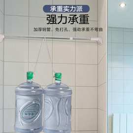 免打孔安装晾衣杆浴帘杆不锈钢伸缩窗帘杆厨房阳台衣柜宿舍毛巾杆