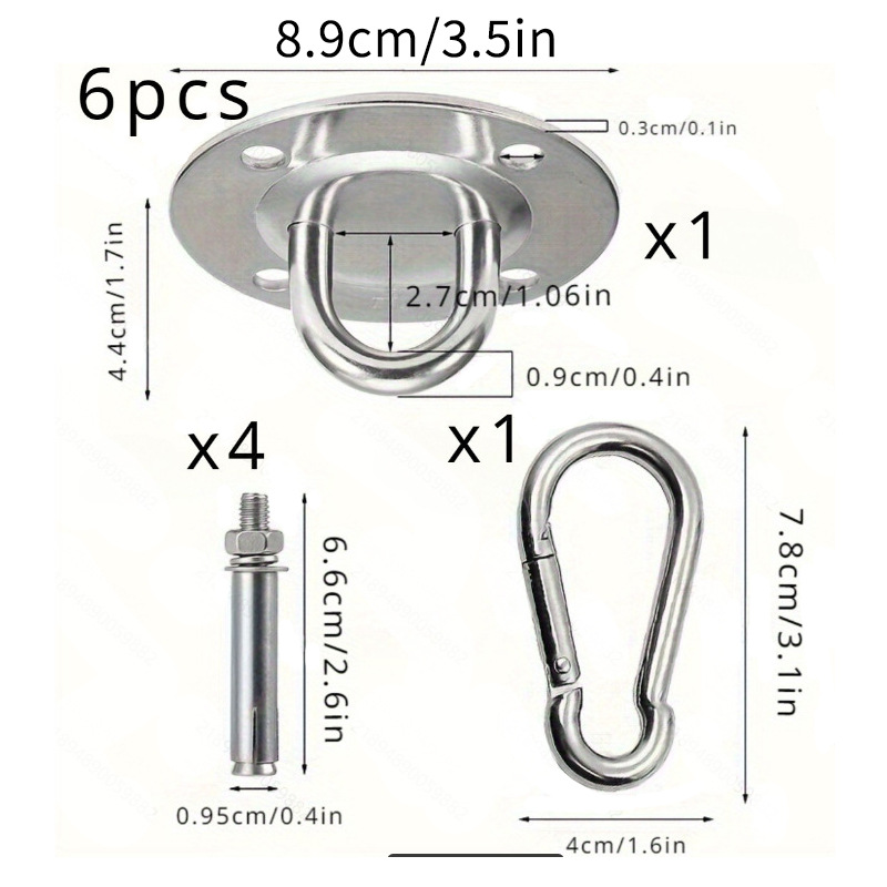6PCS 디스크 + 카라비너 ​​+ 볼트 4개(총 무게 350g)