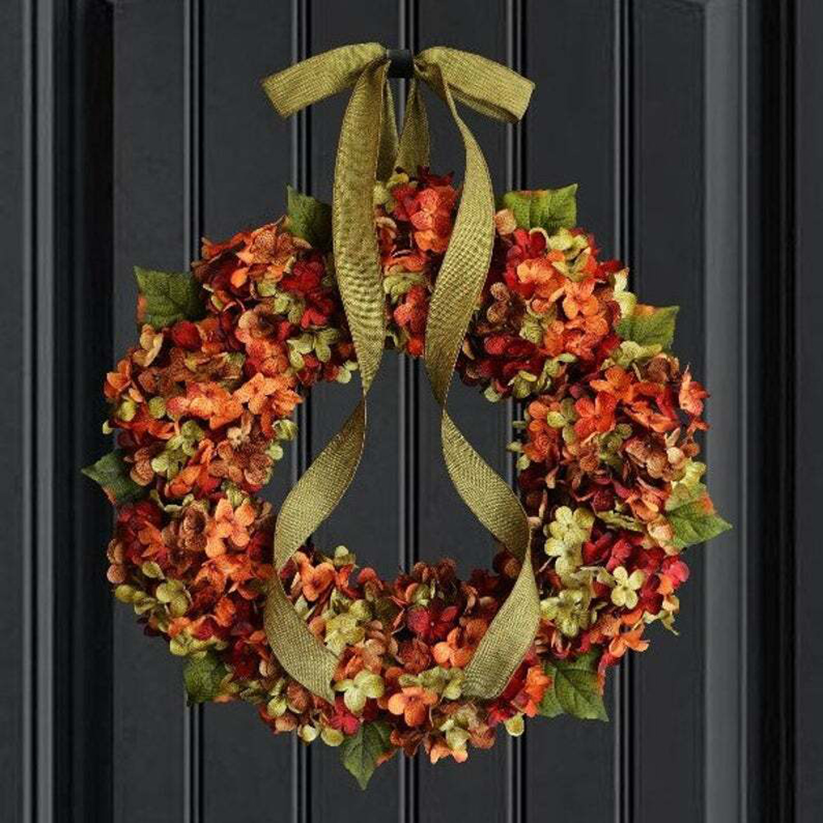 Hong Kong Love Cross-border Gratitude Autumn Color Door Hanging Hydrangea Garland Door Hanging Artificial Flower Decorations Pastoral Style Wall Hanging display picture 7