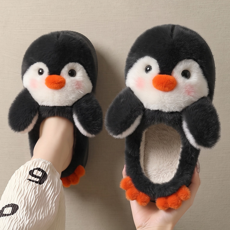 Plush Cotton Slippers for Women in Winter, Cute Penguin 3D Cartoon Home Indoor Warm Cotton Shoes for Couples, Men's Style Plush Cotton Slippers for Women in Winter, Cute Penguin 3D Cartoon Home Indoor Warm Cotton Shoes for Couples, Men's Style