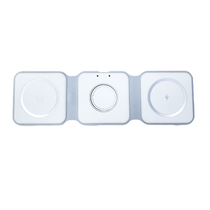 15W inalámbrico tres en uno cargador de teléfono móvil logotipo personalizado