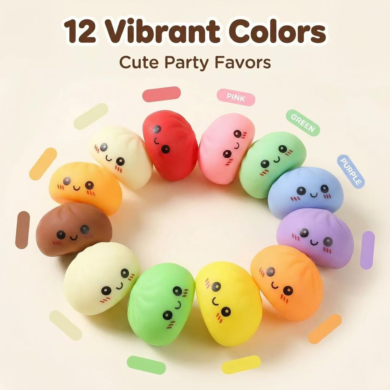 Cross-border cartoon bun squishy toy, slow-rebound stress-relief toy, realistic bun design, perfect for kids as a gift