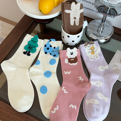 卡通可愛襪子女中筒襪春秋款棉襪ins潮網紅韓版日系長筒襪夏