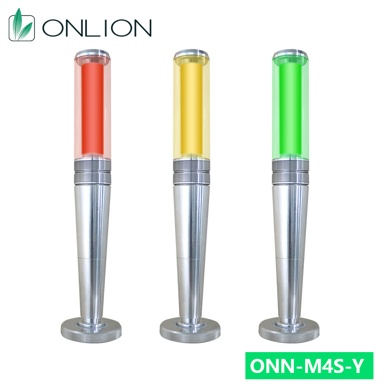 ORNE 3 색 경고등 M4S-Y 아크릴 라이트 가이드 칼럼 단층 3 색 조명 표시기 알루미늄 합금 소재