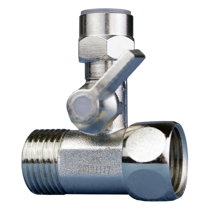 Válvula de bola de tres vías de una pieza de 3 puntos Accesorios de conversión de válvula de ángulo de 4 puntos 9.5MM3 puntos Válvula de bola de cobre puro Purificador de agua Interruptor de entrada de agua