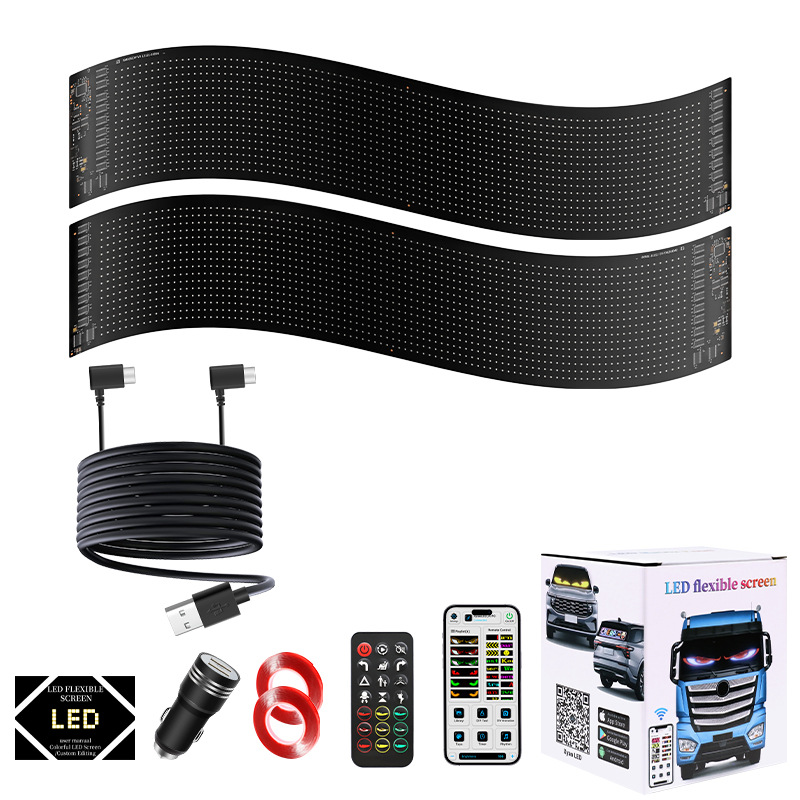 LED coche pantalla suave usb coche pantalla de publicidad flexible APP Bluetooth pantalla inteligente ventana puerta pantalla a todo color image 6