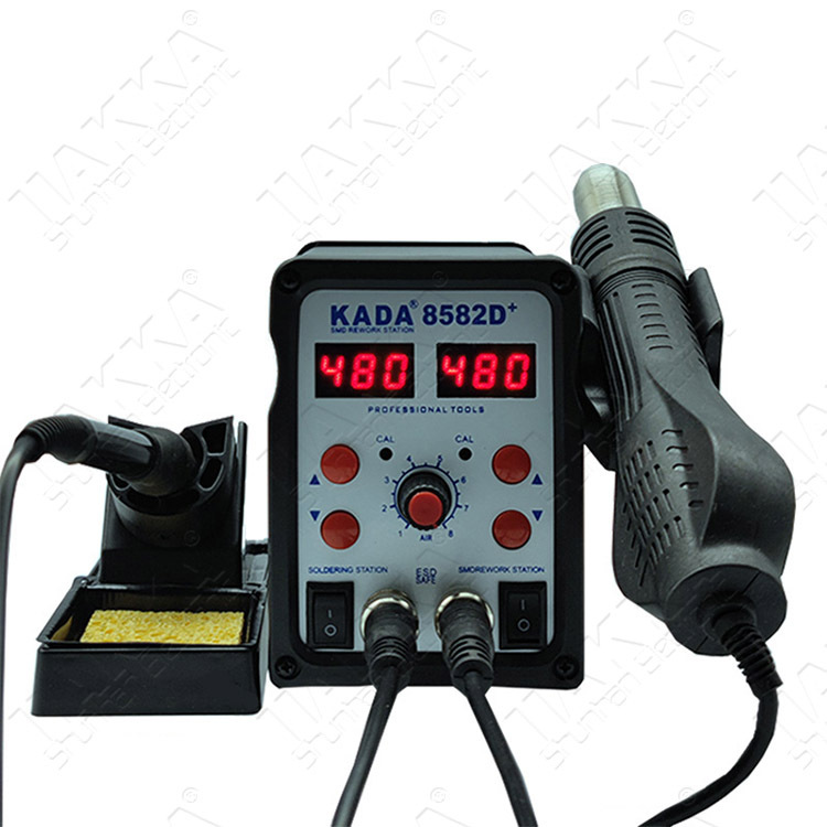 Estación de Soldadura y Desoldadura 8586, Soldador Eléctrico y Pistola de Aire Caliente Dos en Uno KADA 8582D+, Estación de Soldadura de Aire Caliente KADA para Reparación de Teléfonos Móviles