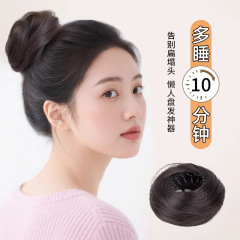 假发丸子头发圈花苞头仿真发懒人盘发神器蓬松假发发圈鸟巢丸子头