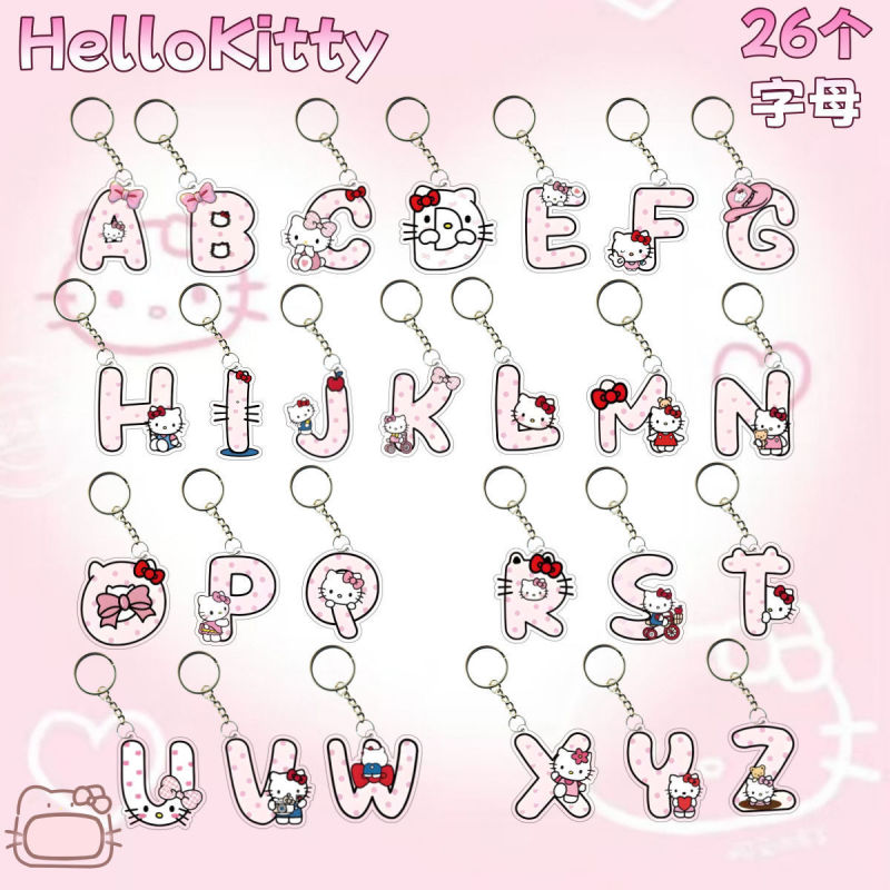 Kitty Cat Letter Backpack Keychain Acrylic High-Value Gift for Classmates Cartoon Cute Couple Pendant Kitty Cat Letter Backpack Keychain Acrylic High-Value Gift for Classmates Cartoon Cute Couple Pendant