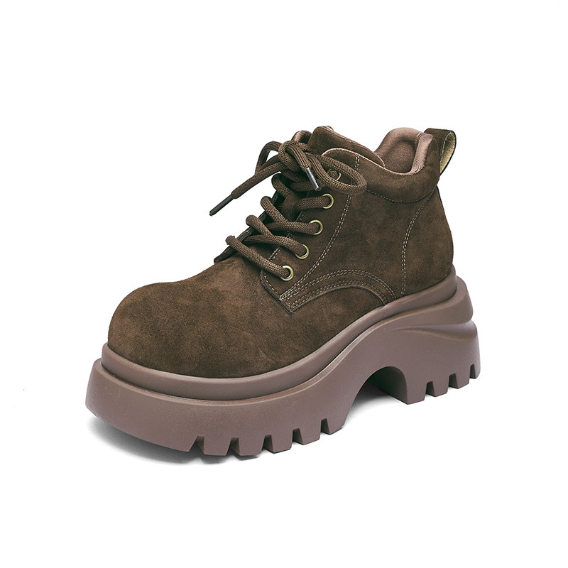 Botas Martin de fondo grueso para mujeres 2026 nuevas botas cortas marrones de invierno estilo británico botas de locomotora retrógradas image 5