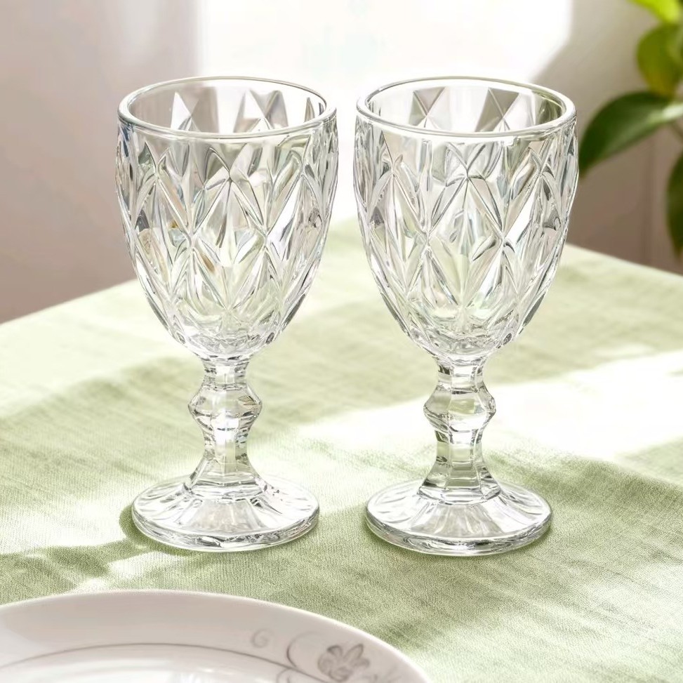 Taza de vidrio transparente de alta calidad Taza de champán Taza de bebida Taza de jugo Taza de agua Taza de vidrio de alta capacidad Taza de vidrio de alta capacidad
