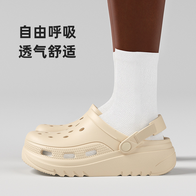 Summer Dung-feeling Cave Shoes Non-slip Anti-foot Odor Non-grinding Women's Outer Wear Thick-soled Increased eva Toe Sandals