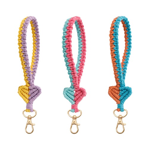 Vacation style bohemian hand-knitted wrist strap key chain DIY finished cross-border love key chain