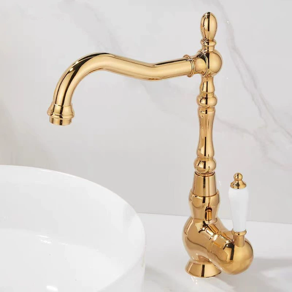 Golden ceramic handle