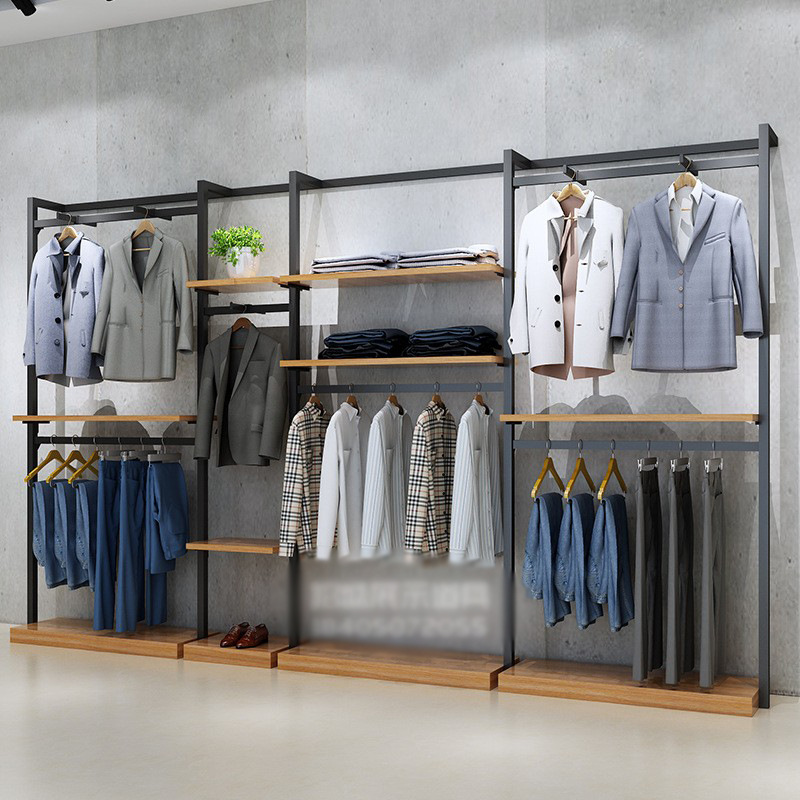 Tienda de ropa de gama alta soporte de exhibición de piso 2019 nueva marca de moda casual para hombres