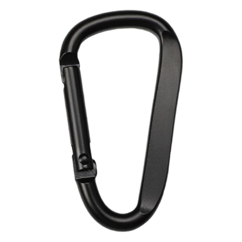 in stock wholesale 45678 electrophoresis flattened d type black mountaineering buckle outdoor aluminum alloy hanging buckle hook lettering