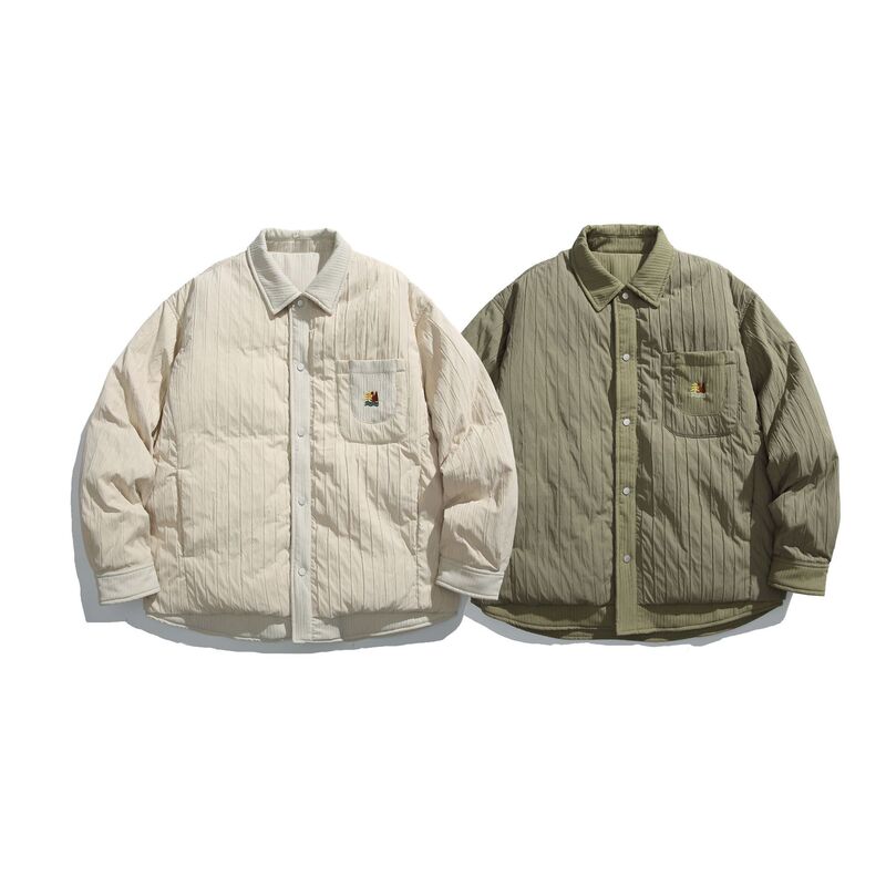 Orderliness American 90 White Duck down Retro down Jacket Youth Loose Lapel Shirt Jacket Yr56 Orderliness American 90 White Duck down Retro down Jacket Youth Loose Lapel Shirt Jacket Yr56