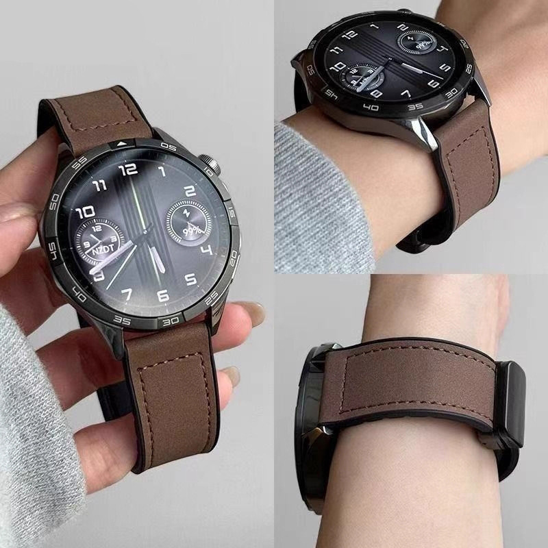 Suitable for Huawei Gt Watch Strap iWatch Crazy Horse Pattern Silicone Frosted Magnetic Buckle Samsung Huawei Gt6 Strap 22