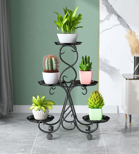Floral Stand Indoor Living Room Balcony Iron Multi-Layer Shelf Household Floor-Standing Heavy Duty Spider Plant Philodendron Flower New Arrival