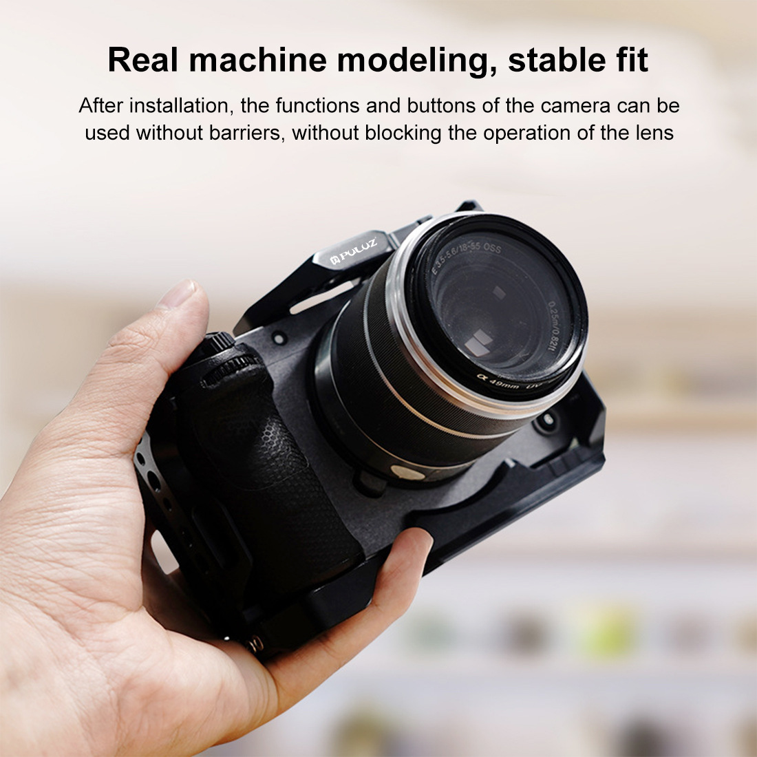 Puluz vaca grasa adecuado para Sony A6700/A6400/ZV-E10 micro sola cámara de expansión conejo jaula marco protección