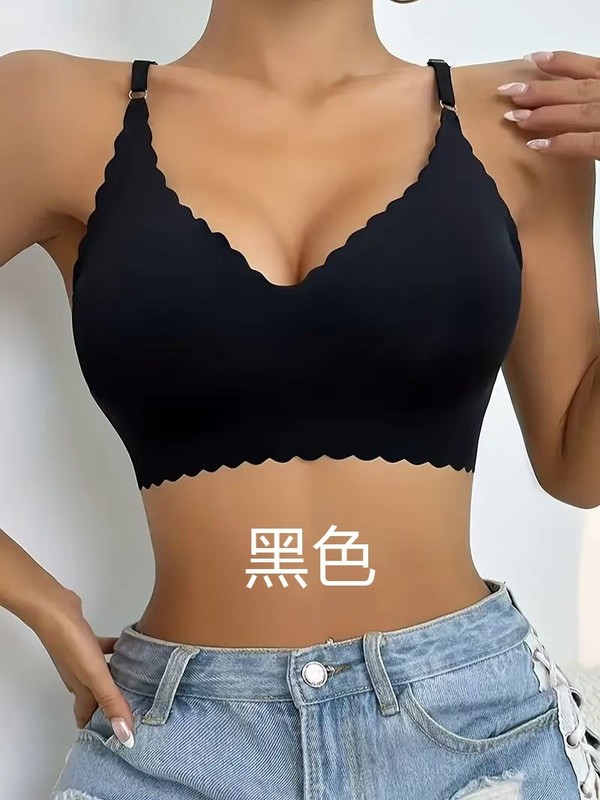 本物のメーカーが在庫あります - クロスボーダーシームレスブラジャー下着女性のブラジャー蓮レース快適で通気性のあるフィットネスベスト|undefined