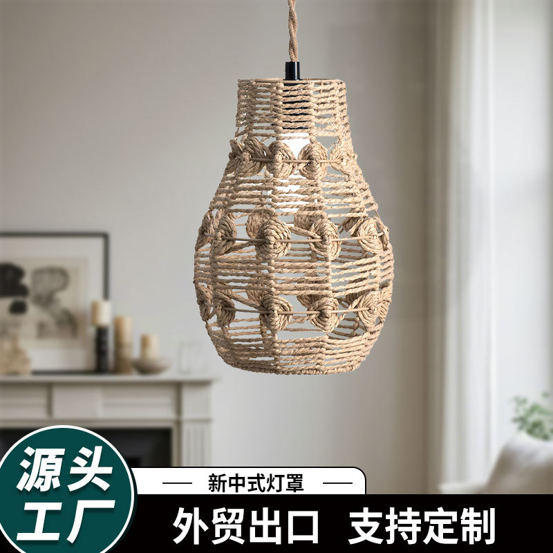 Nueva pantalla de lámpara china candelabro restaurante B & B restaurante olla caliente salón de té zen decoración de personalidad creativa lámpara de ratán al por mayor