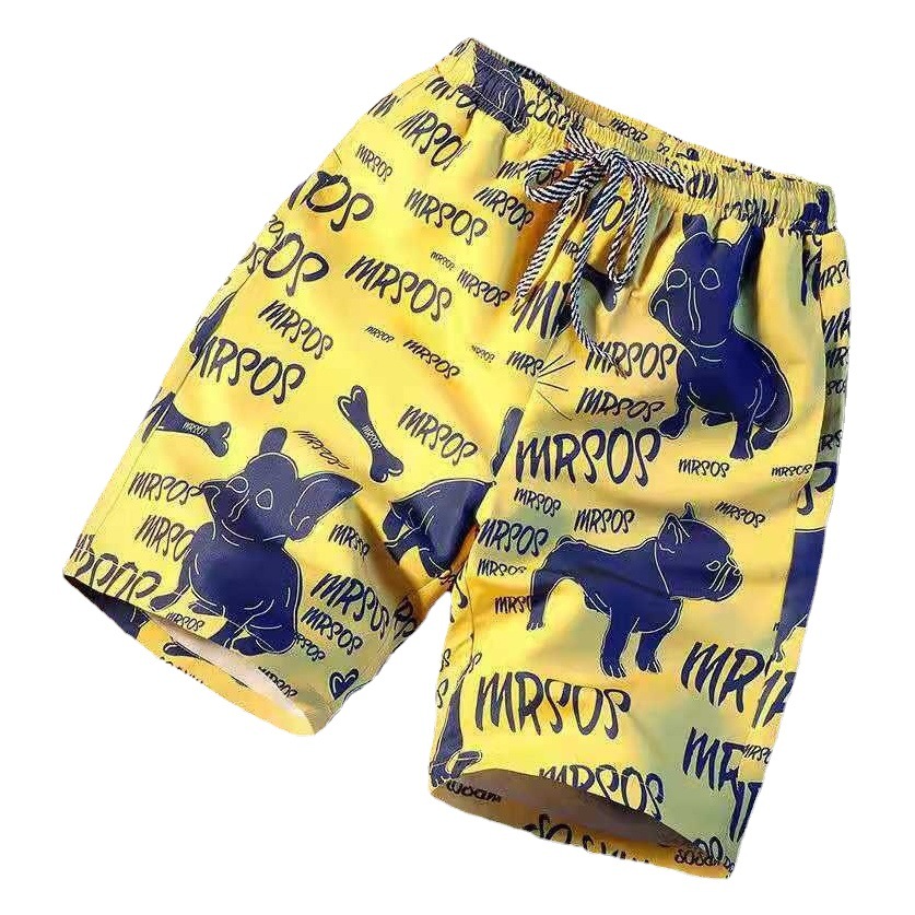 Pantalones de playa de verano al por mayor de los hombres pantalones cortos ocasionales sueltos de los hombres quinto pantalones de playa surf impreso