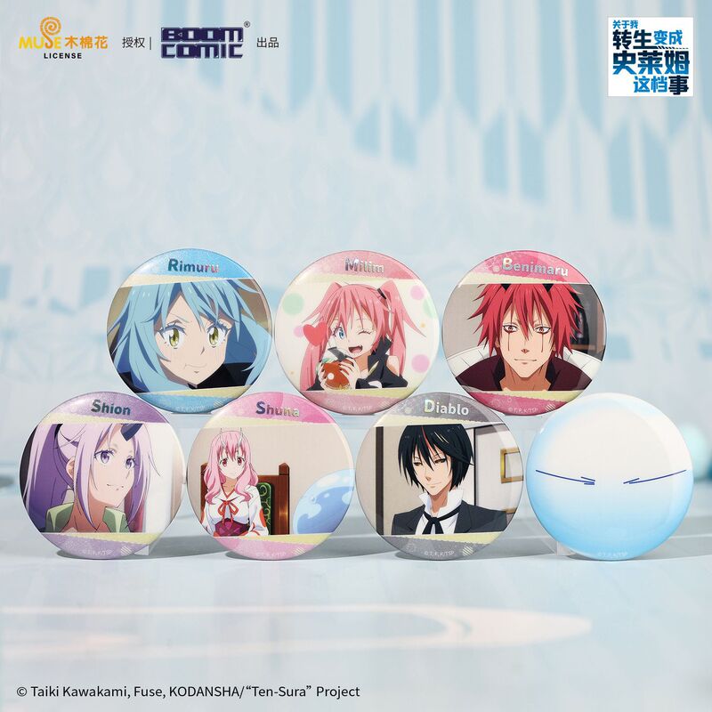 Authentic Bomon Merchandise about Me Being Reincarnated into a Slime, Featuring Blind Draw Badges and Official Merchandise