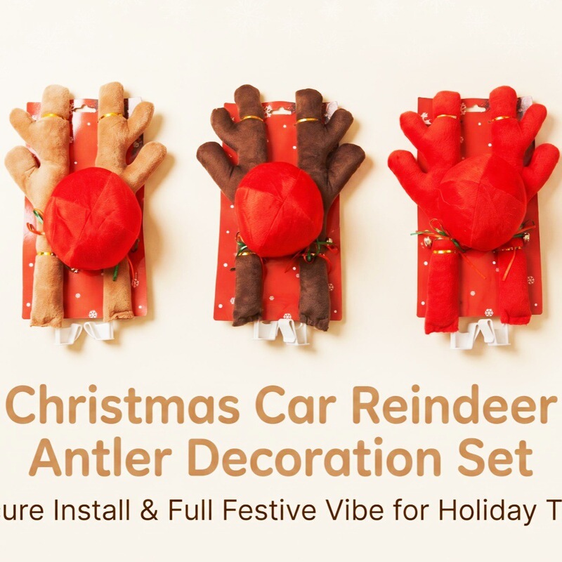 Popular Car Antler Ear Decorations and Tail Ornaments, Cross-Border Best-Selling Products for Christmas Car Decorations