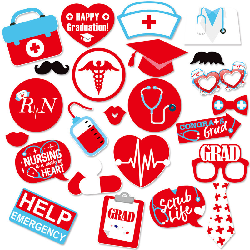 Temporada de graduación de Amazon, props de fotos de enfermería médica, fiesta de graduación, decoración de fiesta, props de selfie creativos extraños