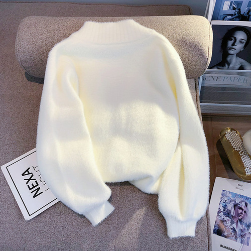 Women's Warm Long-Sleeve Knitted Cardigan Sweater for Spring and Autumn 2024, Plush Outerwear for Petite Women, Stylish and Cozy