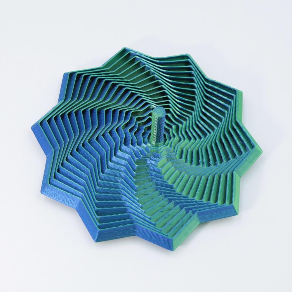 Ilusión visual transfronteriza descompresión torre de rábanos impresa en 3D juguetes de puzzle para niños espiral poligonal gran tecnología negra completa
