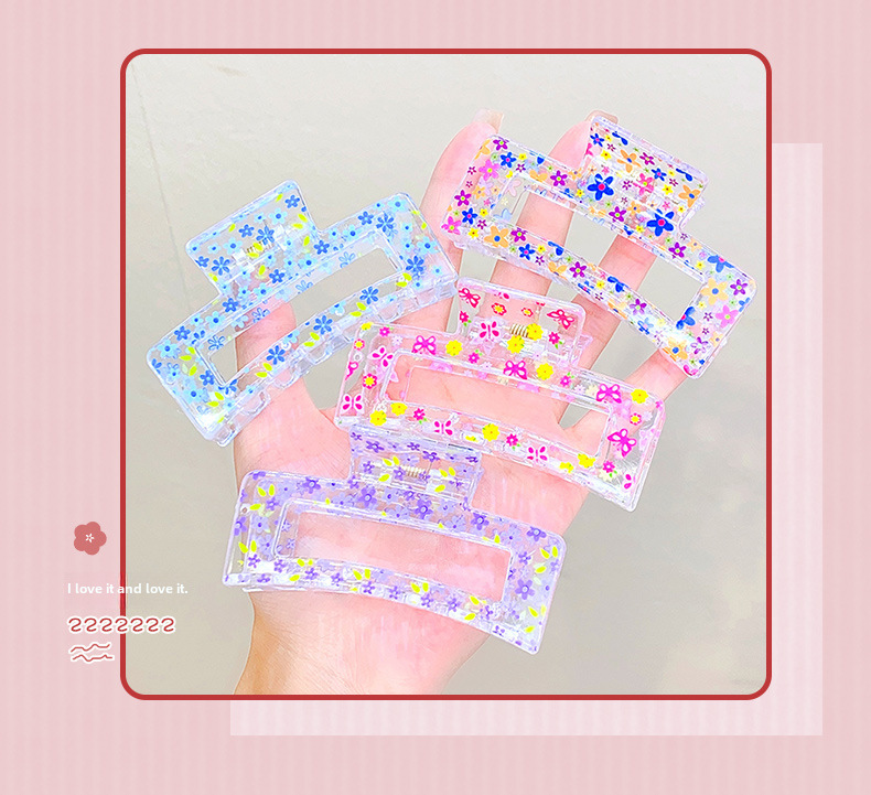 Pinza per capelli floreale estiva molletta trasparente_voghion.com