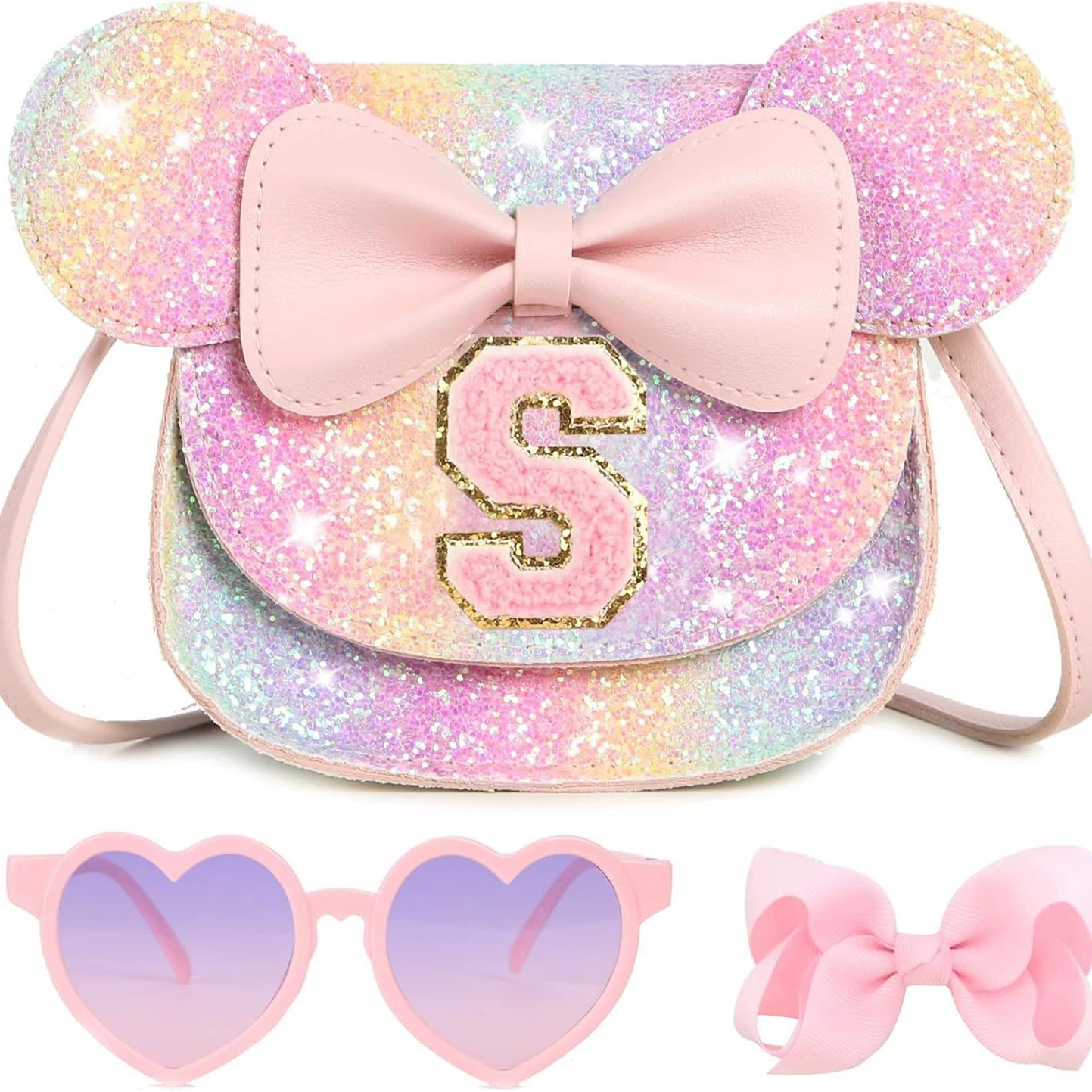 PRLINJSK кошелек для малышей, подарок на день рождения для девочек, кошелек для маленьких девочек, детский кошелек, сумка через плечо с мышкой, подарок